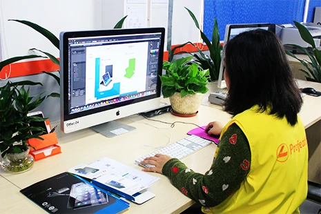 Computer graphic design for paper packaging 